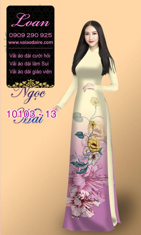 Vải áo dài hoa 3D