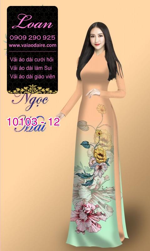 Vải áo dài hoa 3D