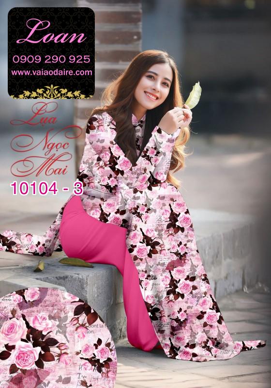 Vải áo dài hoa 3D