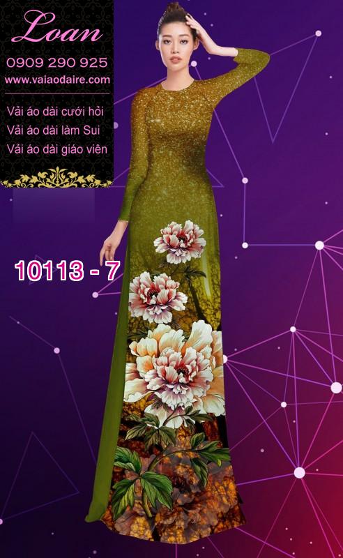 Vải áo dài hoa 3D