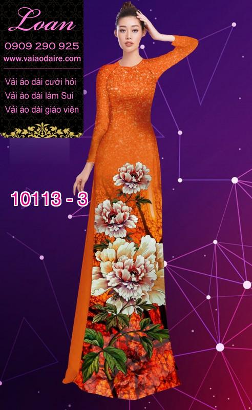 Vải áo dài hoa 3D