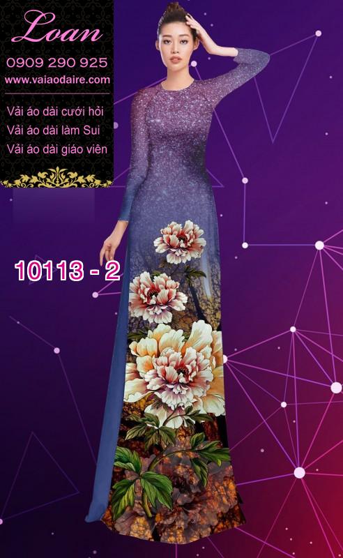 Vải áo dài hoa 3D