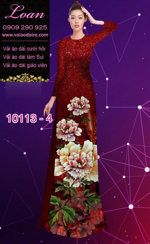 Vải áo dài hoa 3D
