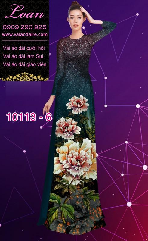 Vải áo dài hoa 3D