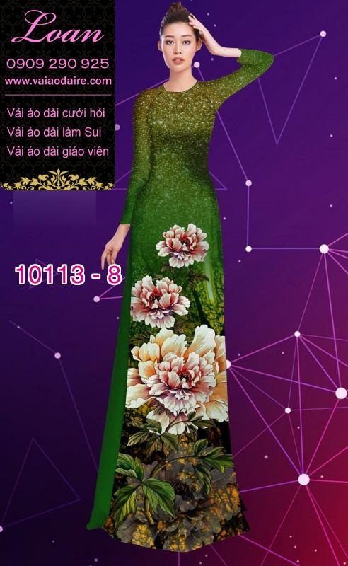 Vải áo dài hoa 3D