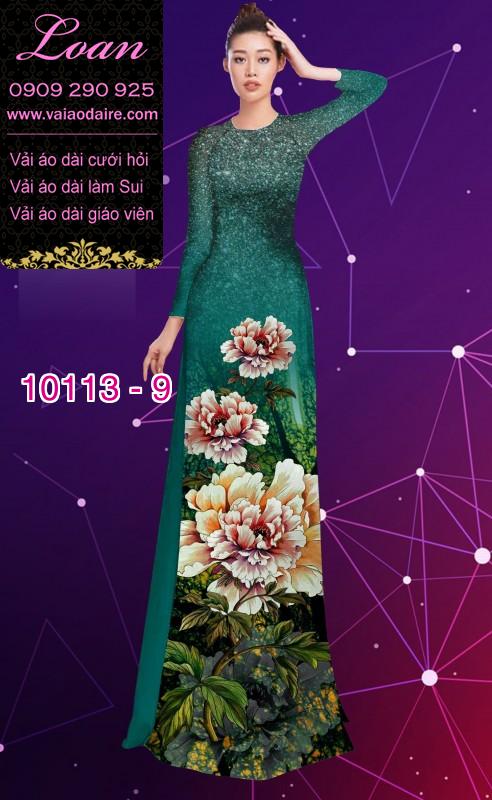 Vải áo dài hoa 3D