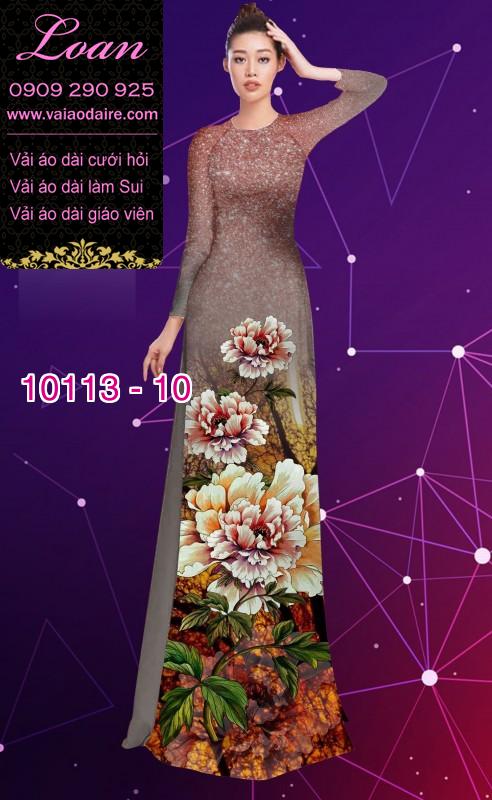 Vải áo dài hoa 3D