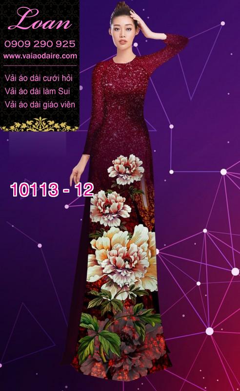 Vải áo dài hoa 3D