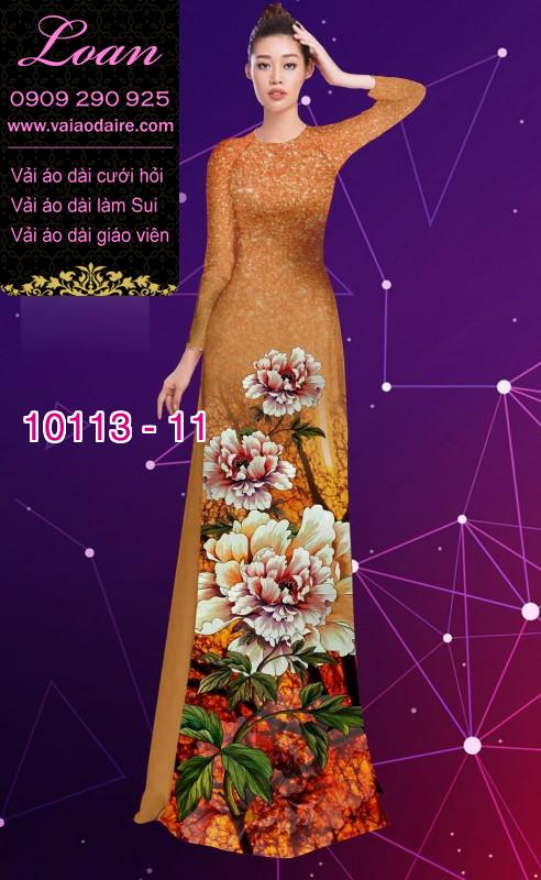 Vải áo dài hoa 3D