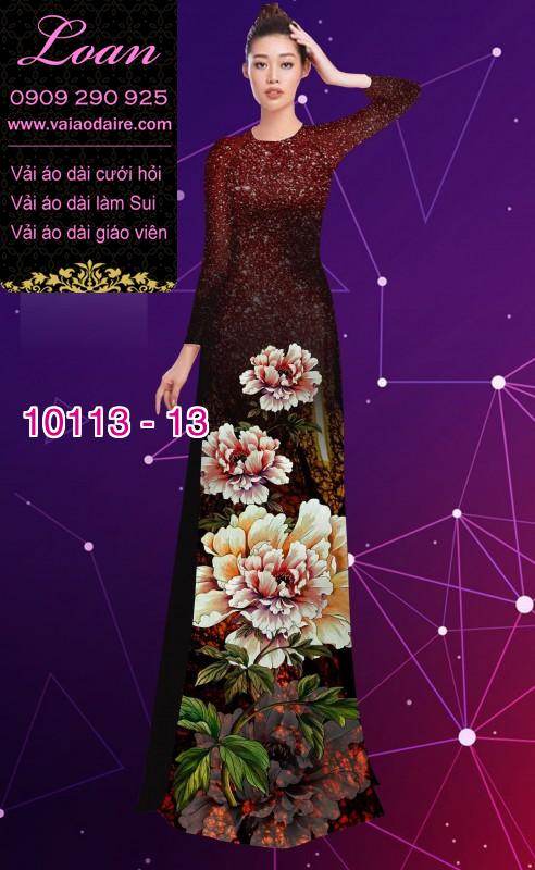 Vải áo dài hoa 3D