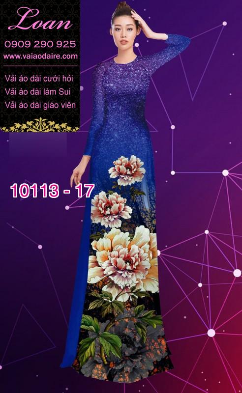 Vải áo dài hoa 3D