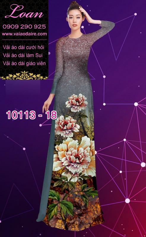 Vải áo dài hoa 3D