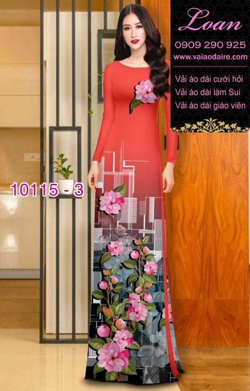 Vải áo dài hoa 3D