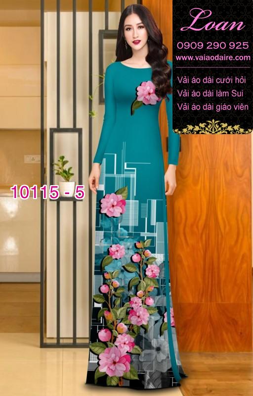 Vải áo dài hoa 3D