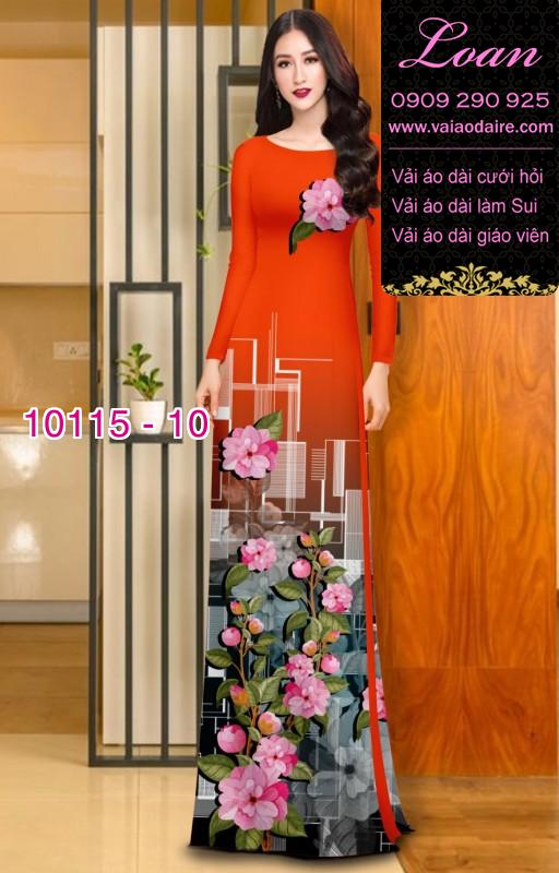 Vải áo dài hoa 3D