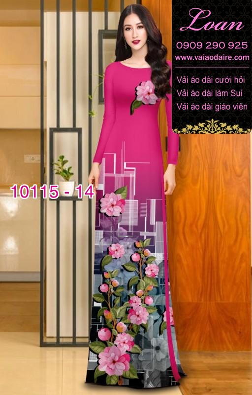Vải áo dài hoa 3D