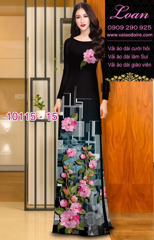 Vải áo dài hoa 3D