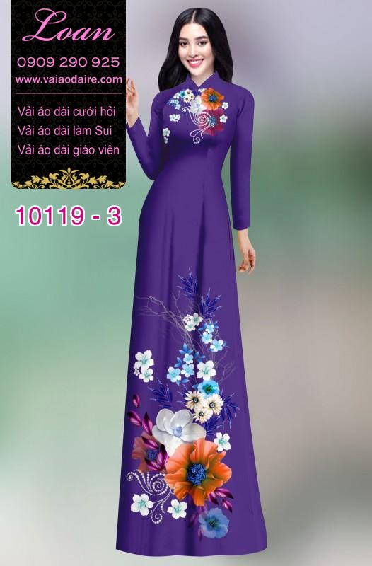 Vải áo dài hoa 3D