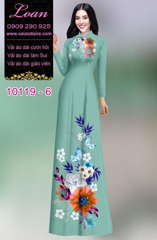 Vải áo dài hoa 3D