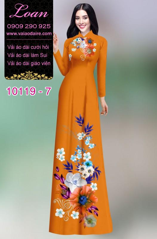Vải áo dài hoa 3D