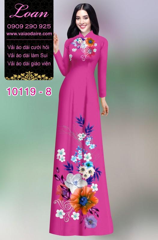 Vải áo dài hoa 3D