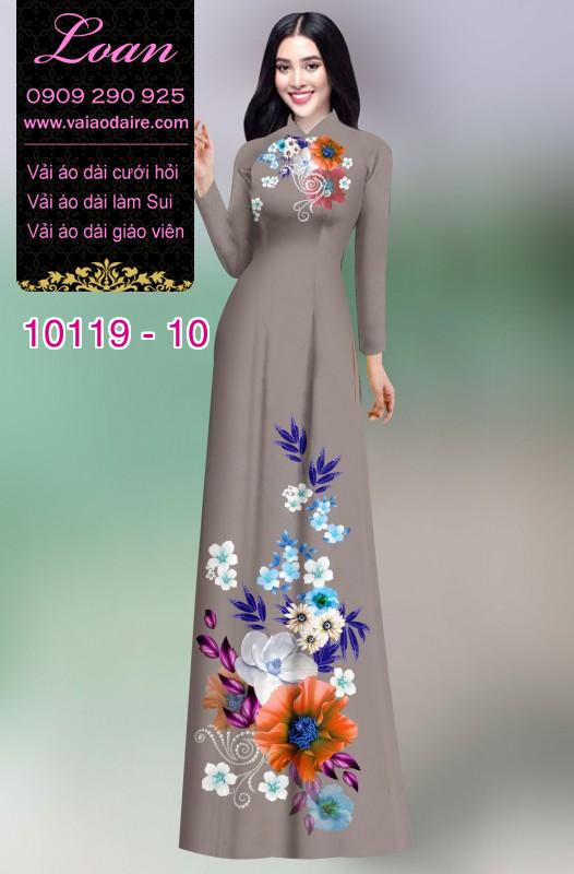 Vải áo dài hoa 3D
