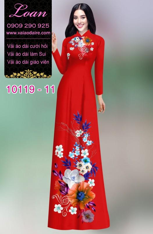 Vải áo dài hoa 3D