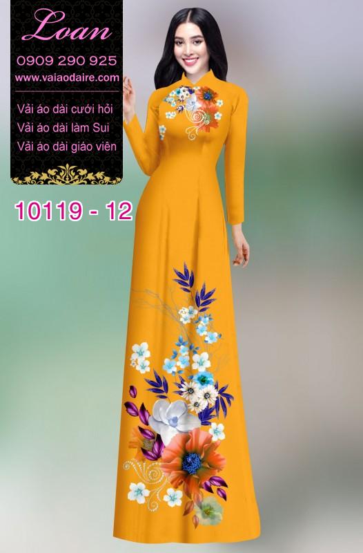 Vải áo dài hoa 3D