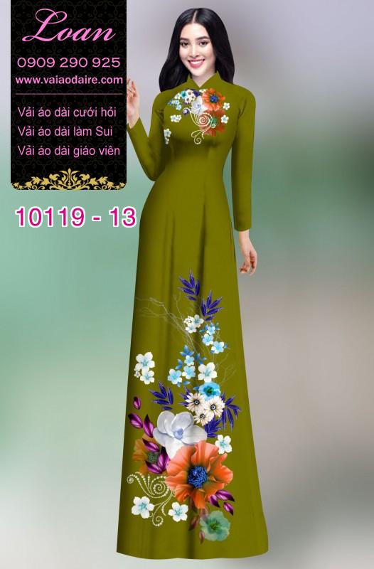 Vải áo dài hoa 3D