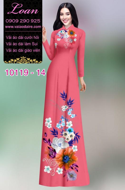 Vải áo dài hoa 3D