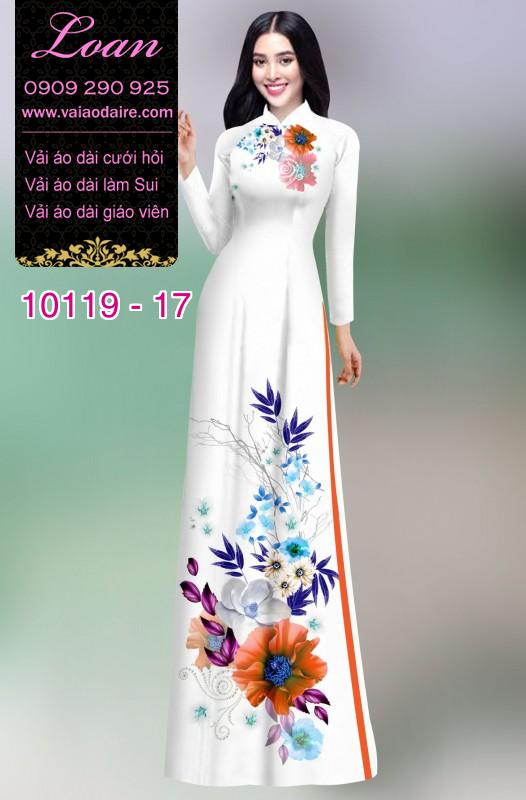 Vải áo dài hoa 3D