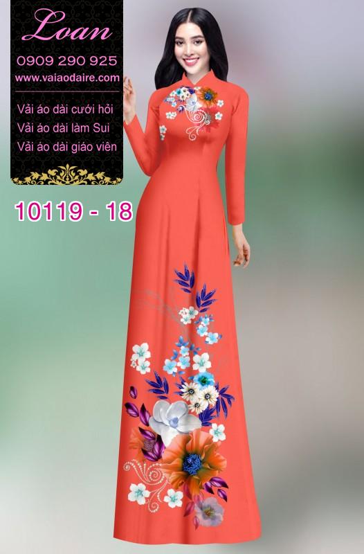 Vải áo dài hoa 3D