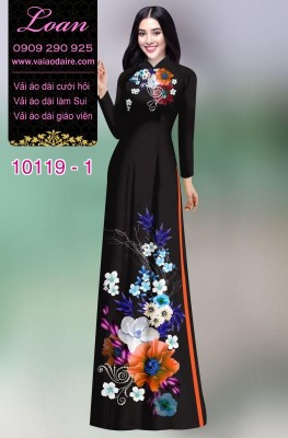 Vải áo dài hoa 3D-DT 10119