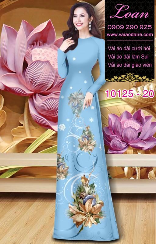 Vải áo dài hoa 3D Vải áo dài hoa 3D