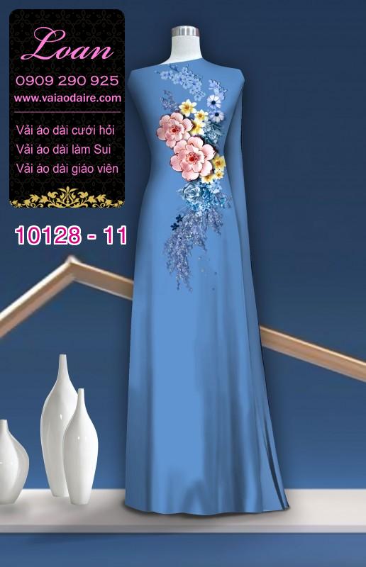 Vải áo dài hoa 3D