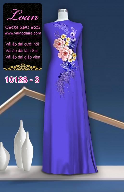 Vải áo dài hoa 3D