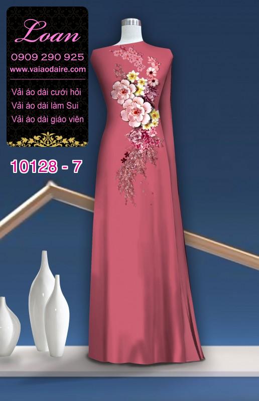 Vải áo dài hoa 3D