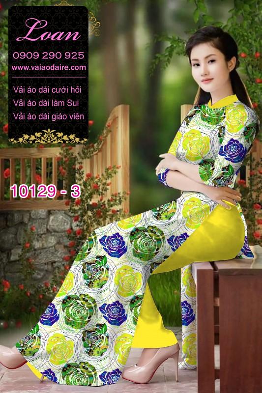 Vải áo dài hoa 3D