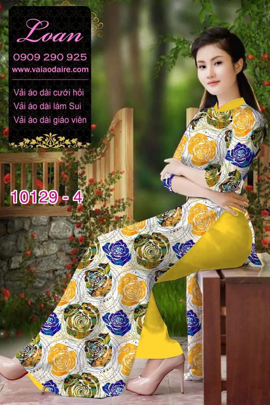 Vải áo dài hoa 3D
