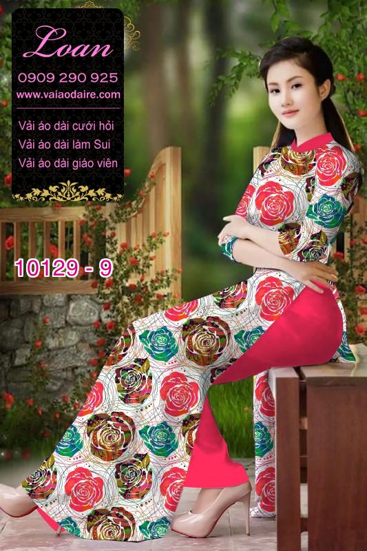 Vải áo dài hoa 3D