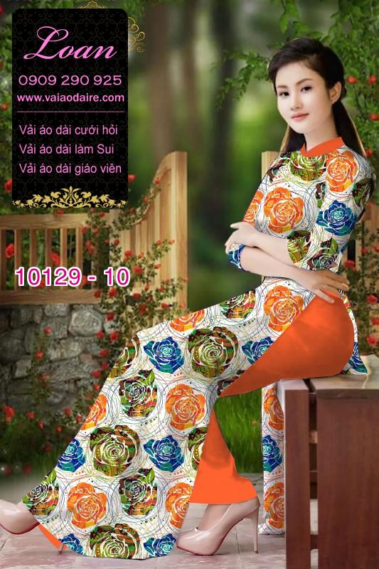 Vải áo dài hoa 3D