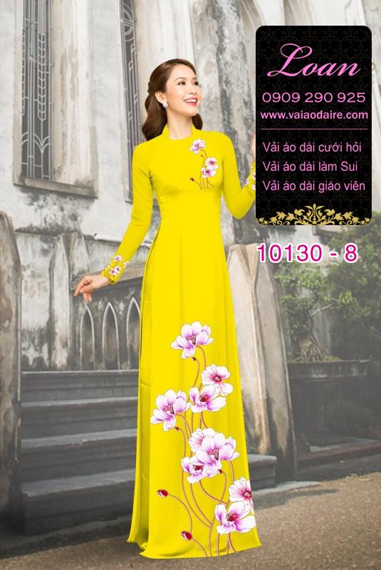 Vải áo dài hoa 3D