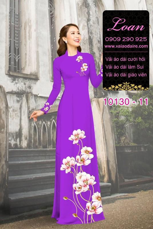 Vải áo dài hoa 3D