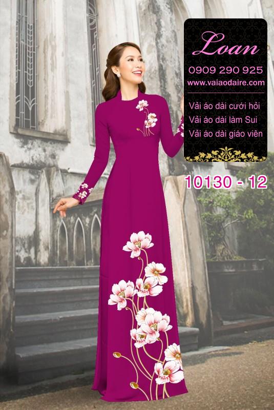 Vải áo dài hoa 3D