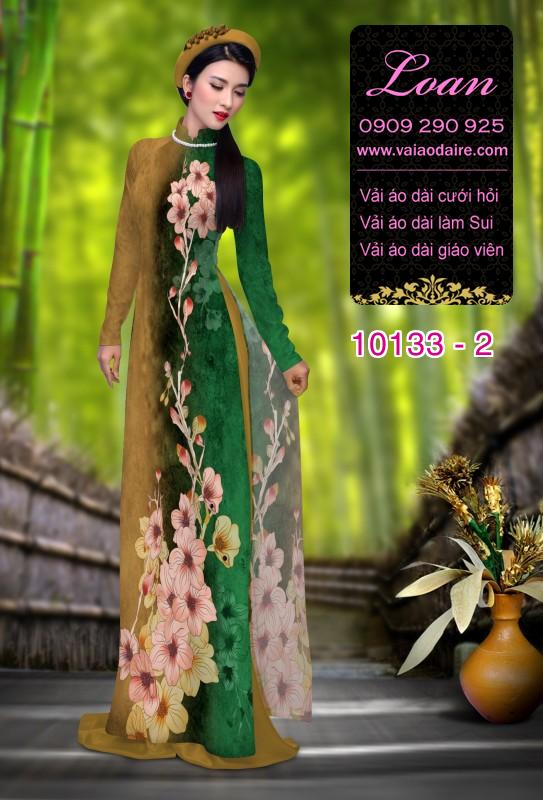 Vải áo dài hoa 3D