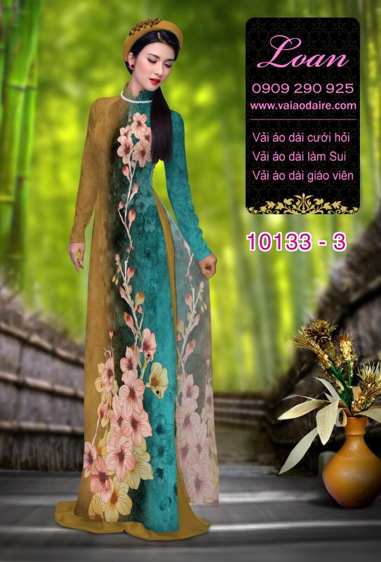 Vải áo dài hoa 3D