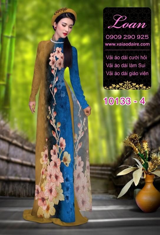 Vải áo dài hoa 3D