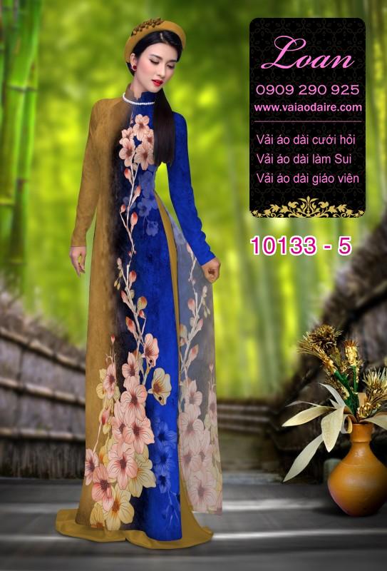 Vải áo dài hoa 3D