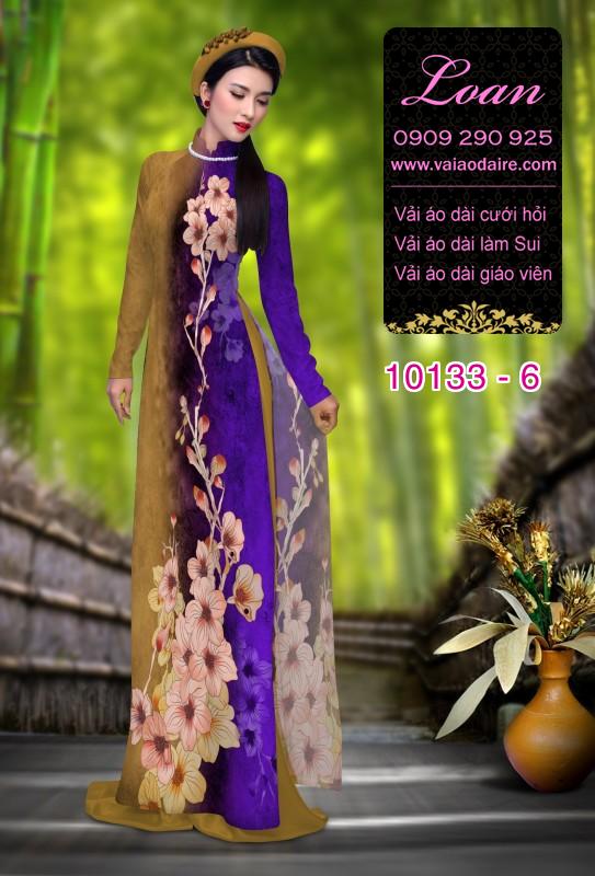 Vải áo dài hoa 3D