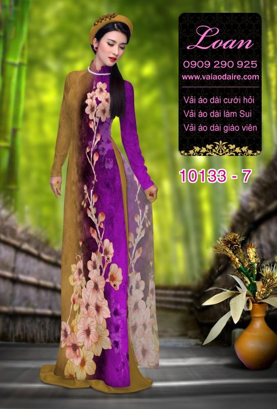 Vải áo dài hoa 3D